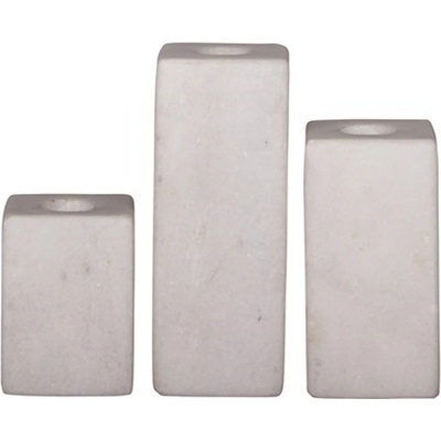 Svícen na dlouhou svíčku Broste MARBLE SET/3 ks