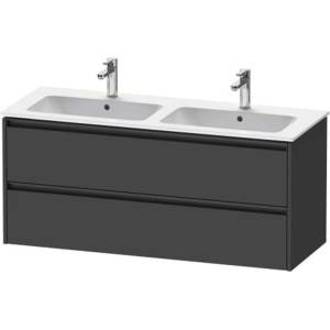 Duravit Ketho. 2 - Шкафче за умивалник 55x128x48 см, 2 чекмеджета, графит матов K25266049490000 (K25266049490000)