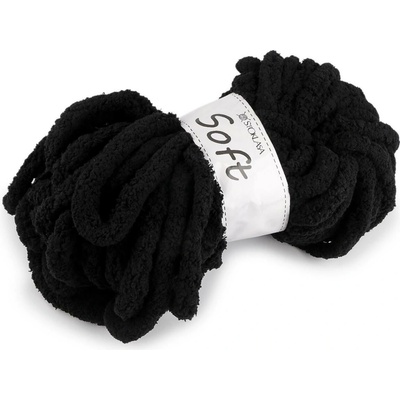 Pletací příze žinylková Soft 250 g Varianta: 14 černá, Balení: 1 ks 57866/147363/273525