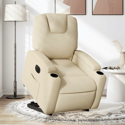 vidaXL 3204392 Elektrické zvedací polohovací textil krémová