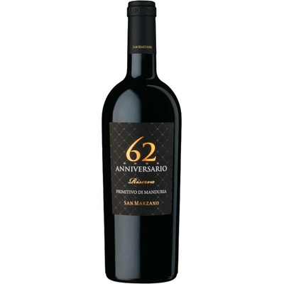 San Marzano Primitivo di Manduria Riserva 62 Anniversario Dop suché červené 2019 14,5% 0,75 l (holá láhev)