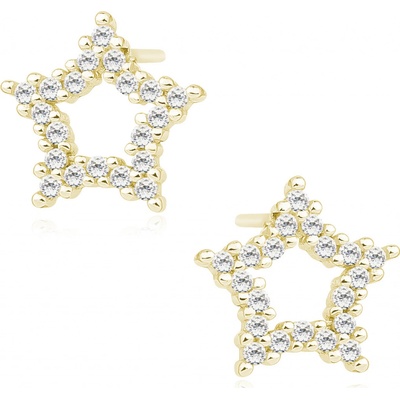 Lafira pozlacené stříbrné náušnice Star Crystal Z1504EG