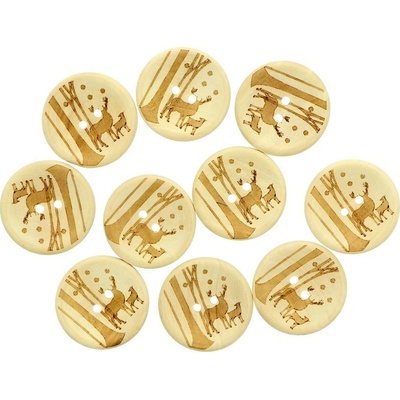 Ideal drevené gombíky Jeleň 30mm 10 kusov