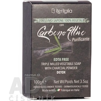 Iteritalia Carbone Attiro Detox 100% rastlinné mydlo čierne uhlie 100 g