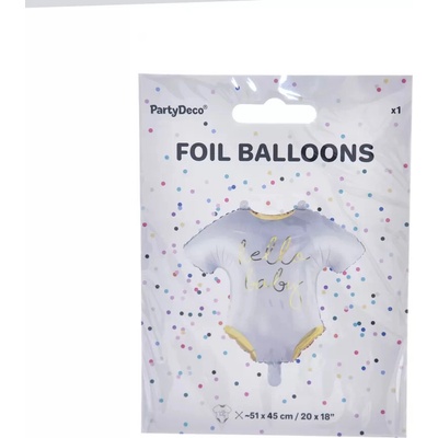 PartyDeco Fóliový balón Hello baby 51 x 45 cm