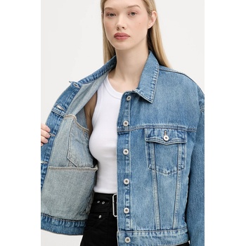 HUGO Blue Дънково яке Hugo Blue в синьо преходен модел с уголемена кройка 50541559 (50541559)