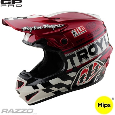 TroyLeeDesigns GP Pro MIPS Fifty-50 White Red 2025