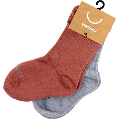 Viking Toasty 2PACK detské merino ponožky Pink
