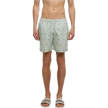 Urban Classics Бански гащета Urban classics Embroidery swimming shorts - Green (Frost Mint / Vintage Blue)