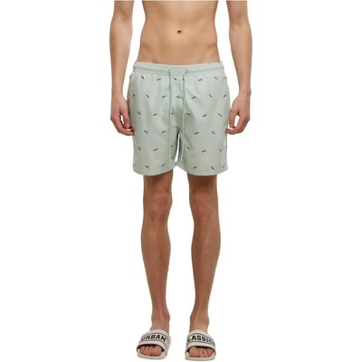 Urban Classics Бански гащета Urban classics Embroidery swimming shorts - Green (Frost Mint / Vintage Blue)