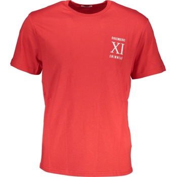 Bikkembergs perfektné pánske tričko krátky rukáv červené