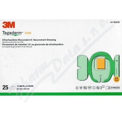 3M Tegaderm CHG 1657R krytí 8,5 cm x 8,5 cm 25 ks