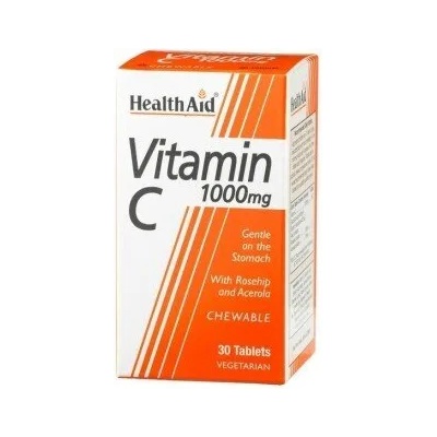 HEALTHAID Хранителна добавка витамин C дъвчащи таблетки, Health Aid Vitamin C 1000mg 30 chewable tablets