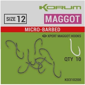 Korum Xpert Maggot Hooks Micro-Barbed vel.12 10 ks