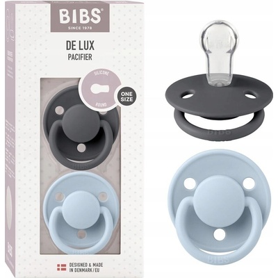 Bibs De Lux silikon 2 ks Iron baby / blue