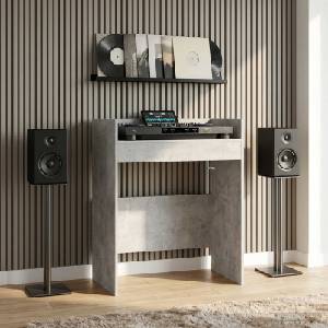 vidaXL DJ маса Бетонно сиво 82 x 45 x 102 см Инженерна дървесина (8006751)