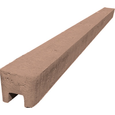 Betonový sloupek na plot 175 cm koncový hladký - hnědé (dřevo)