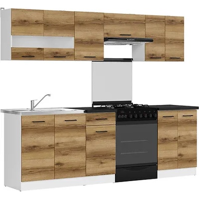 Black Red White Кухня Junona Line - 240 см - светъл дъб делано (K24-JUNONA_MODUL/240-BI/DDJ/LMC)