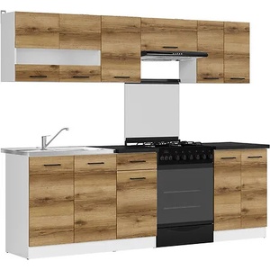 Black Red White Кухня Junona Line - 240 см - светъл дъб делано (K24-JUNONA_MODUL/240-BI/DDJ/LMC)