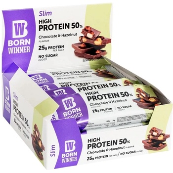 Born Winner Slim 50% High Protein Bar [12 x 50 грама] Шоколад с лешник
