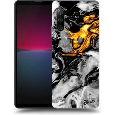 Púzdro Picasee silikónové Sony Xperia 10 IV 5G - Black Gold 2 čierne