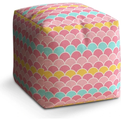 Sablio Taburet Cube Barevné šupiny: 40x40x40 cm