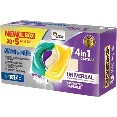 Wash & Free 4v1 Universal Kapsuly na pranie 35 PD