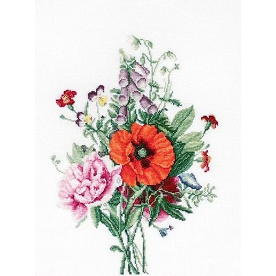 Luca-S Букет макове и божури - гоблен със схема b2350