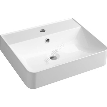 SAPHO - Стенно монтирана мивка 50x40 см, лят мрамор/бял (SH0609)