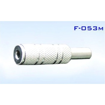Image 1 of Royal Конектор f-053m, стерео жак 3.5мм мъжки, за монтаж към кабел, метален, сребрист