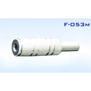Royal Конектор f-053m, стерео жак 3.5мм мъжки, за монтаж към кабел, метален, сребрист
