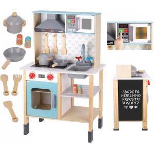 Tooky Toy Голяма дървена кухня за деца 10 бр. fsc (th870)