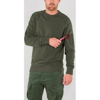 Alpha Industries mikina Solid Crew Neck dark olive