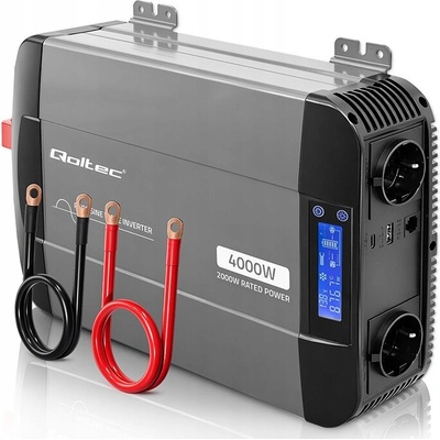 Qoltec 12V/230V 2000W USB-C MS Wave LiFePO4 AGM GEL
