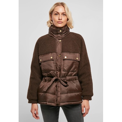 Urban Classics Дамско Пухено Яке Ladies Sherpa Mix Puffer Jacket brown XXLUB-TB3768-00075 - Камуфлаж, размер M