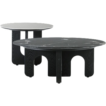 Carmen Комплект холни маси balder - черен-бял