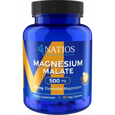 Natios Magnesium Malate 500 mg + B6 90 kapslí
