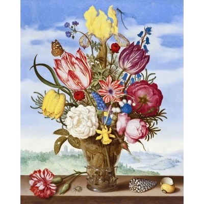 Figured ART Vyšívání křížkové sada Bosschaert Kytice květin na římse 32 x 40 cm