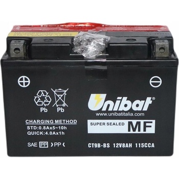 Unibat AGM 12V 8Ah left+ CT9B-BS