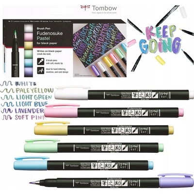 Tombow fudenosuke kaligrafické pero pastel 6 kartónov