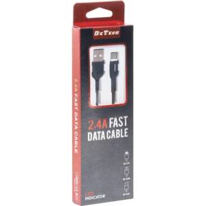 DeTech Кабел за данни DeTech DE-C37M, Micro USB, 1.0m, Черен - 40194