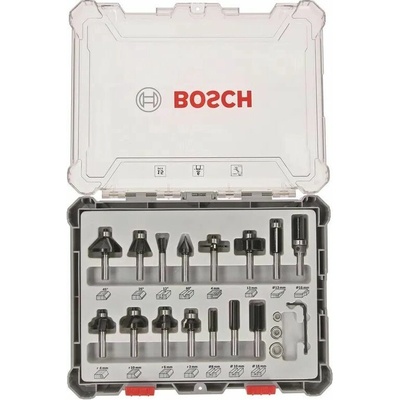 BOSCH Smíšená sada tvarových fréz s vřetenem O 6 mm, 15 ks (2.607.017.471)