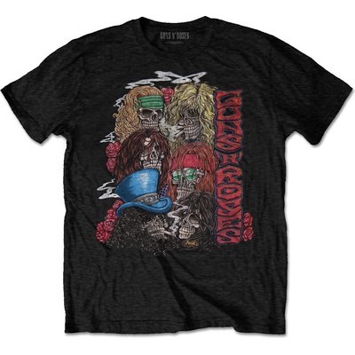 Guns N’ Roses tričko Stacked Skulls čierne