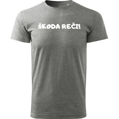 Stymio Škoda reči! pánske tričko tmavosivý melír
