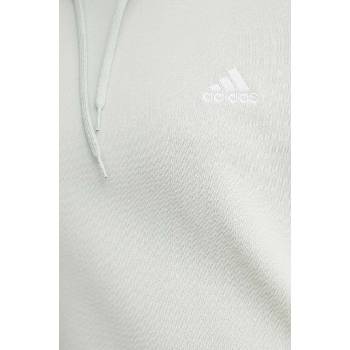 Adidas Памучен суичър adidas Essentials в зелено с качулка с апликация IY4215 (IY4215)