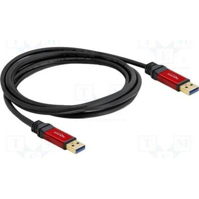 Delock 82746 USB A vidlice z obou stran zlacený 3m černý