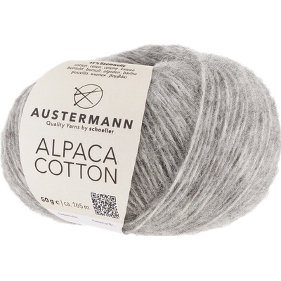 Austermann ALPACA COTTON - 51% alpaka, 49% bavlna - Ručně pletací příze Barva: 003 - Silber
