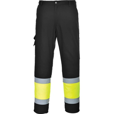 PortWest HI-VIS COMBAT L049 Lehké reflexní kalhoty HV žlutá/černá