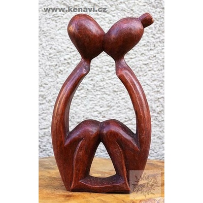 Milenci 50 cm - dřevěná soška