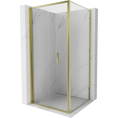 Mexen Exo сгъваема душ кабина 100 x 100 см, прозрачна, златна - 816-100-100-50-00 (816-100-100-50-00)